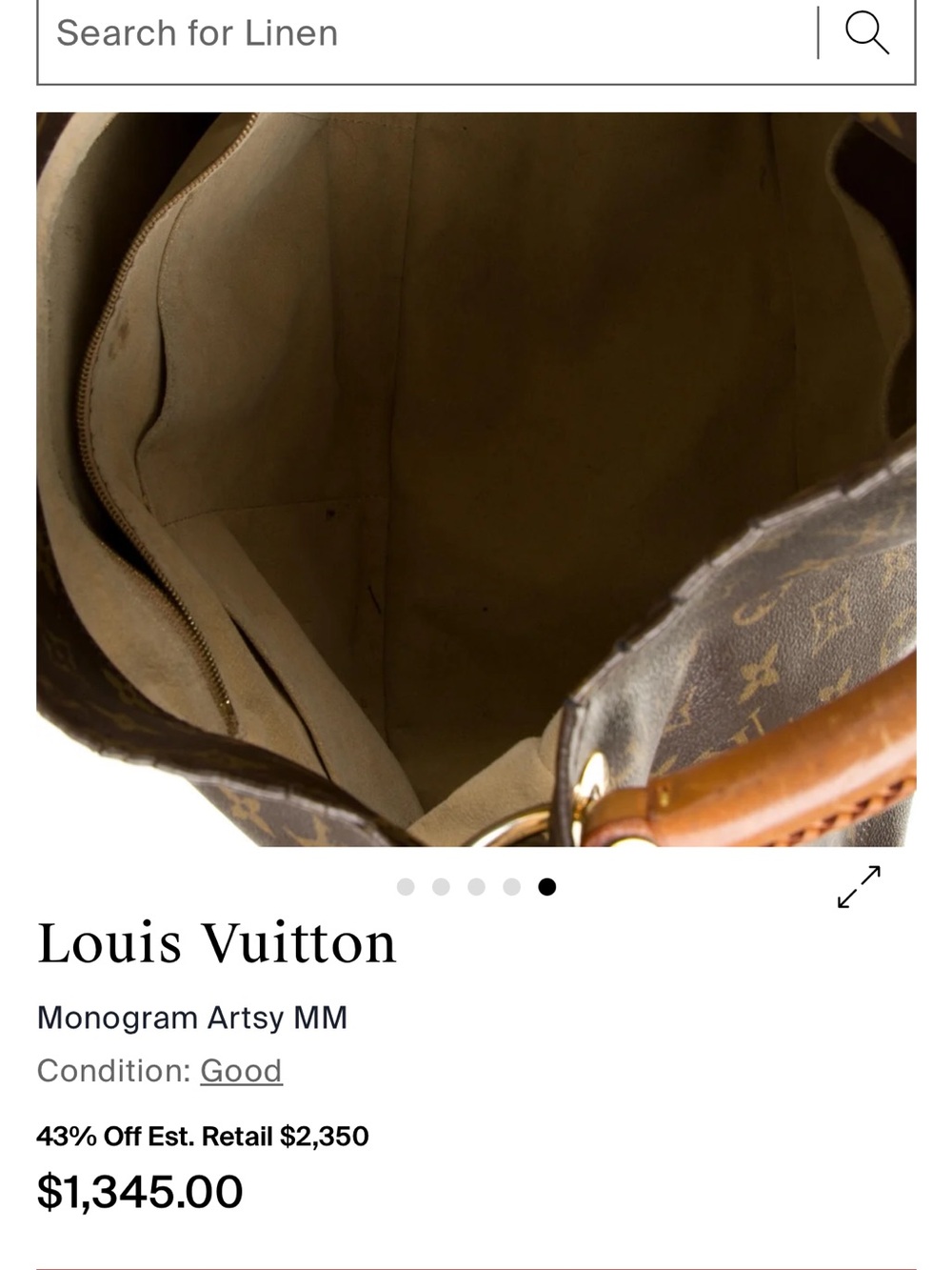 Louis Vuitton Monogram Artsy MM Tote in Brown and Tan- The Real Real with pics - Picture 12 of 13